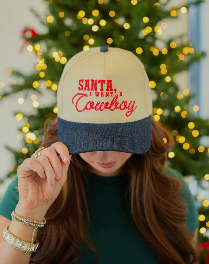 Santa I Want A Cowboy Cap